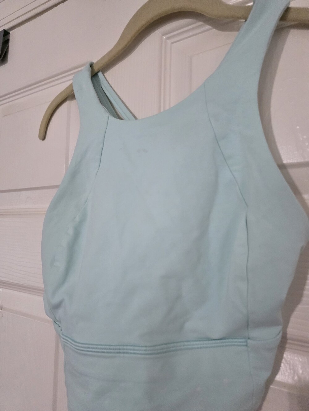 Lululemon Free To Be Serene High-Neck Long Line Bra Size 6 Mint Green Athletic